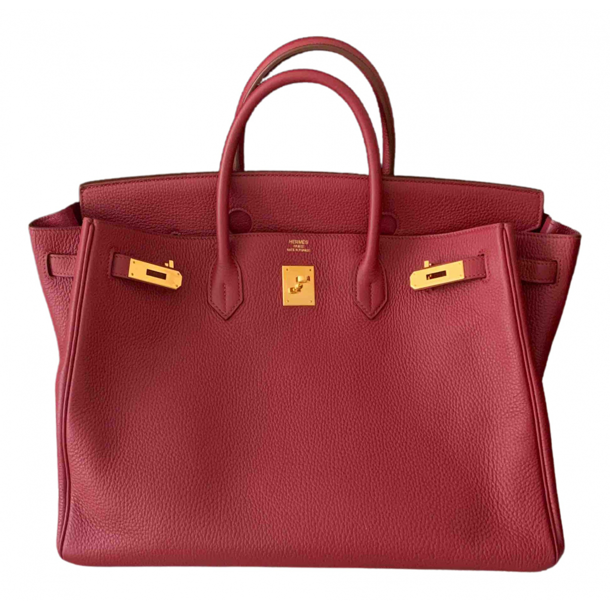 Birkin 40 leather handbag Hermès Red in 